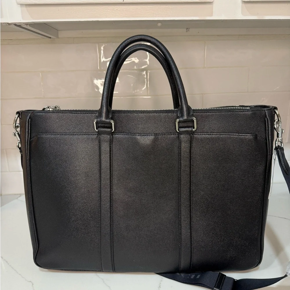 Coach F54775 Perry Metro Blk Leather Triple Compartment Briefcase w/ hang tag - Picture 5 of 12